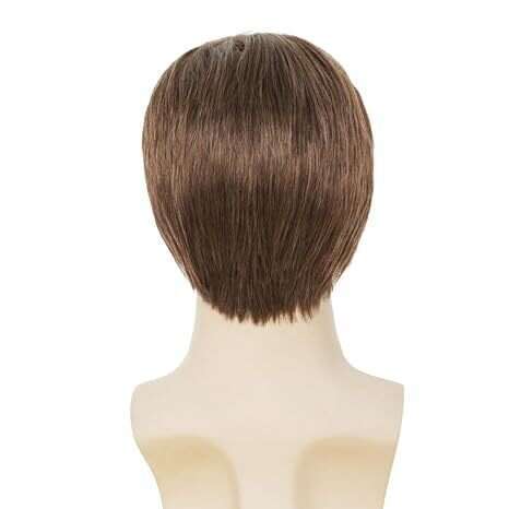 New Men's Fashionable Temperament Brown Partial Split Short Straight Hair High Temperature Silk Synthetic Headband Wig