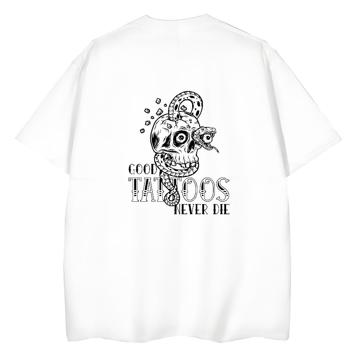 Factory Direct Womens T Shirts 230g Cotton Breathable Soft Street Casual skull Couples T Shirts Popular Anime Oversized Tee Shirt