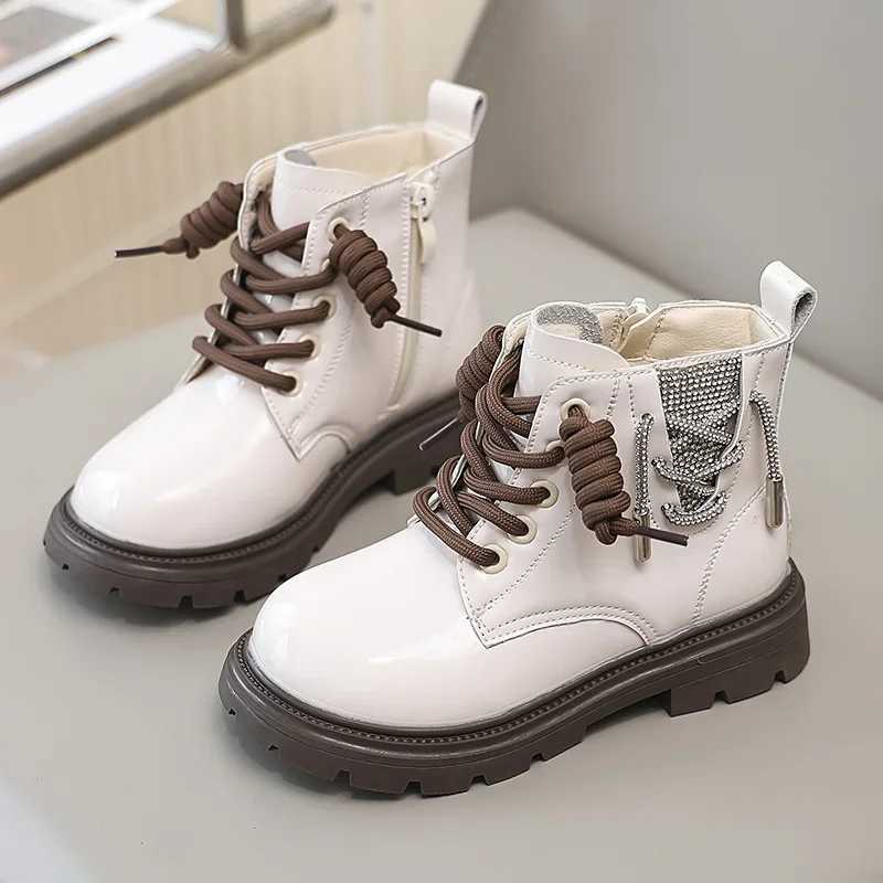Boots Swt velvet warm baby girl autumn/winter crystal zipper casual soft childrens boots round toe square Hl children Zapatos Mujer H241018