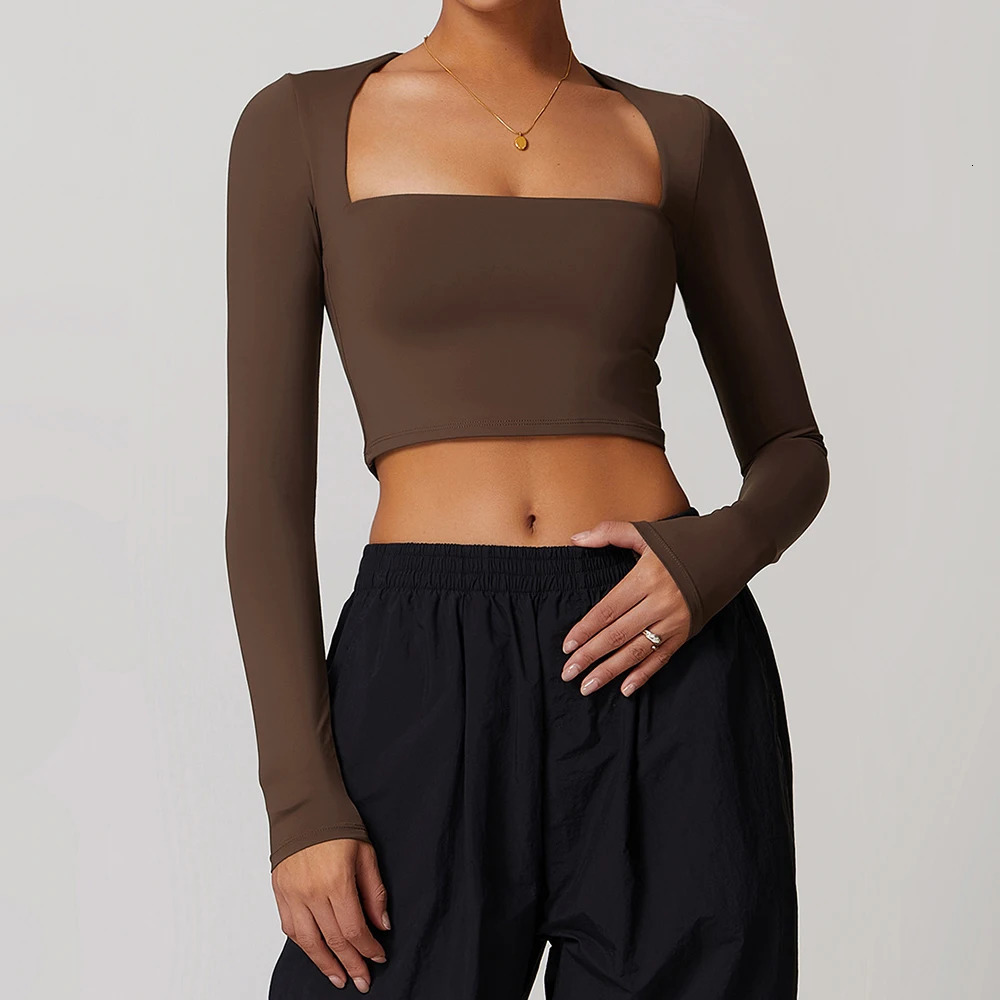 Yoga Long Sleeves Workout Tops Elastic Women Gym Crop Top Sports Bra Push Up Shirts Running Fitness Underwear Sexy Clothes 241018