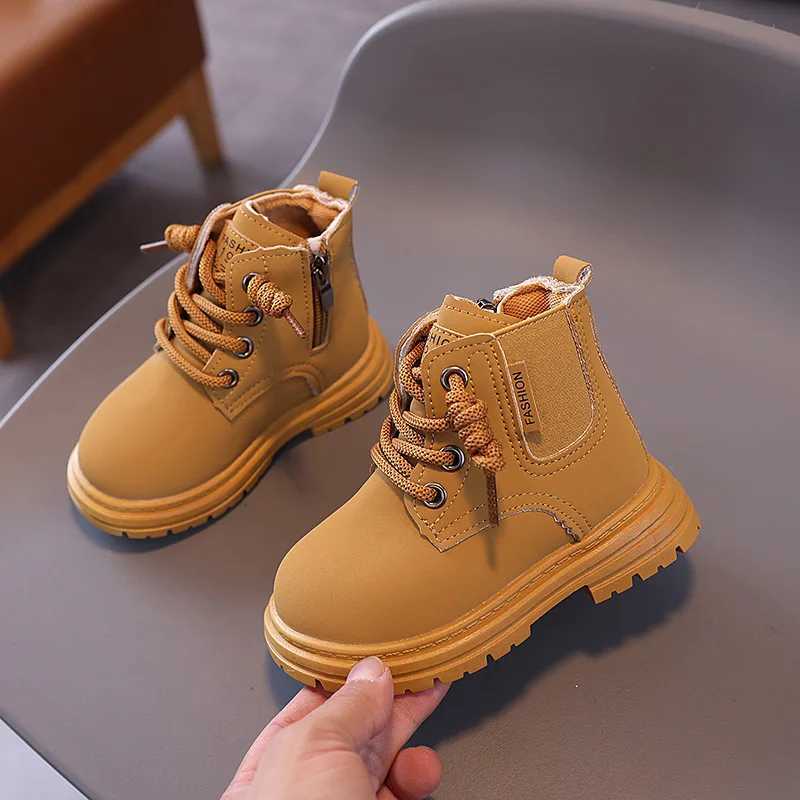 Boots New Kids Shoes Boots for Girl Spring Autumn Solid Color Boys Causal School Boots Fashion Versatile Children Platform Ankle Boots H241018