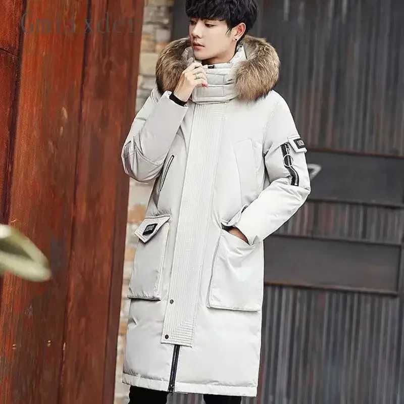 Autumn Winter Thickened Warm Cold-proof Mid-length Over-the-knee Jackets Mens Loose Casual High Street Parkas Male Clothes LX241018