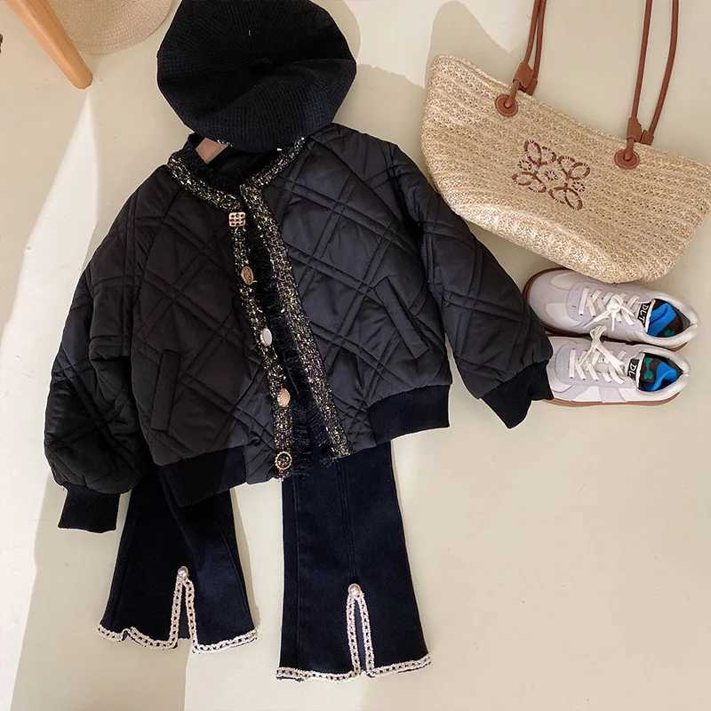 Womens outerwear winter cotton windproof jacket luxurious warm and thick youth jacket snow jacket childrens clothing M241018