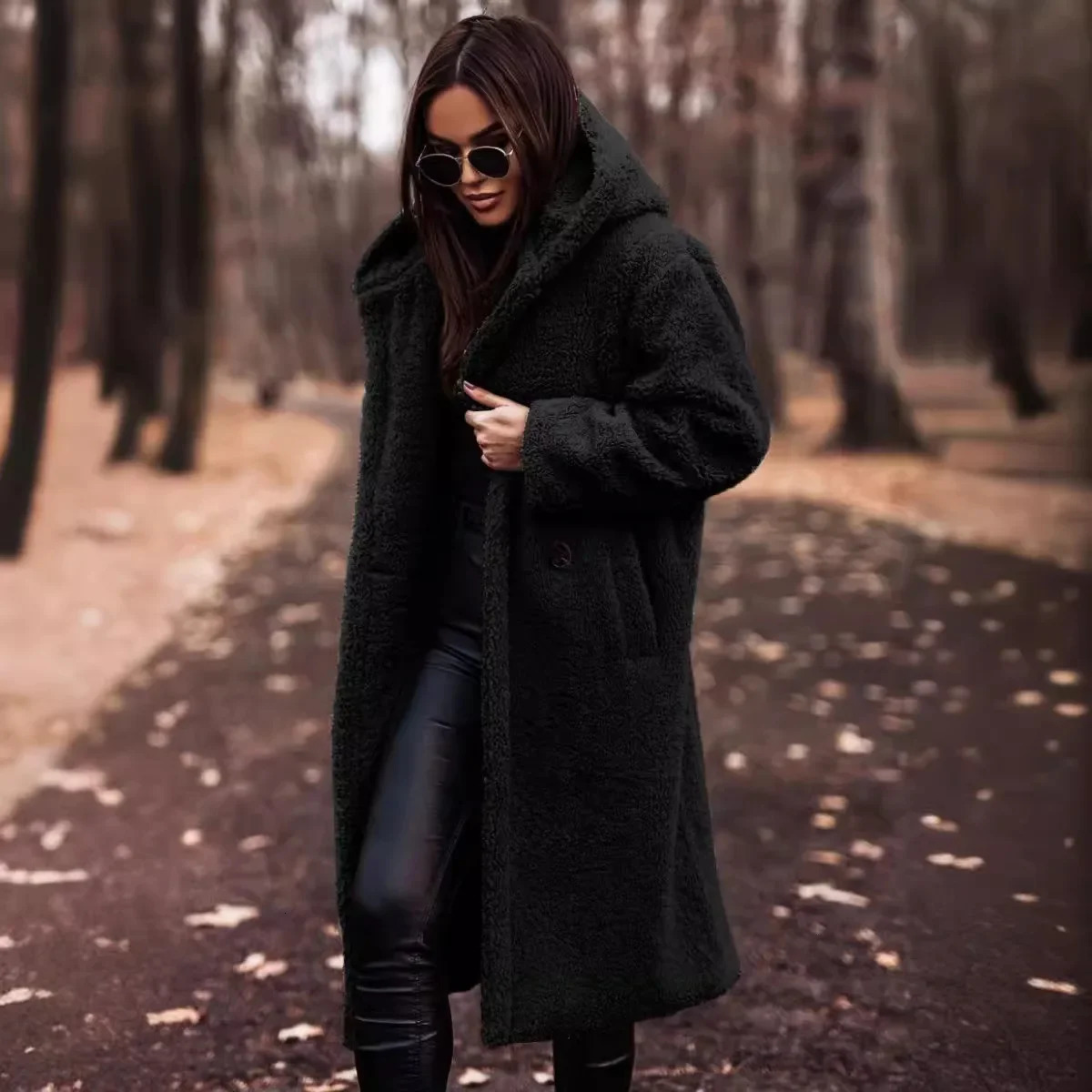 Keep Warm Single Button Coats Blends Solid Color Pockets Long Jackets Autumn and Winter Longsleeved Woolen Womens Coat 241018