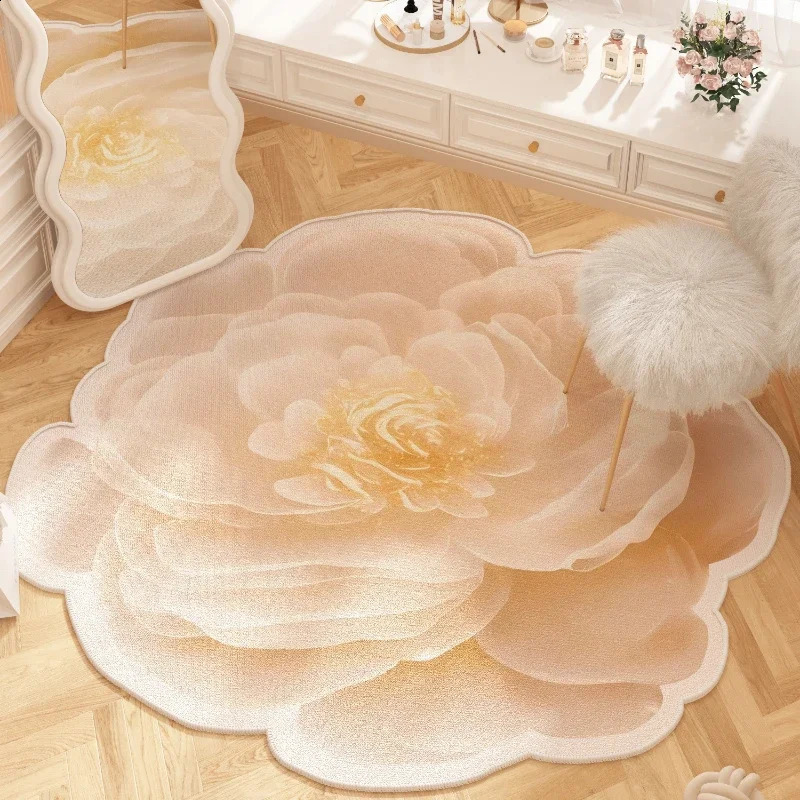 Floral shaped wardrobe floor mat large area carpet bedroom thick dress carpet Nordic living room decoration plush carpet 241017 M260207 - view 4