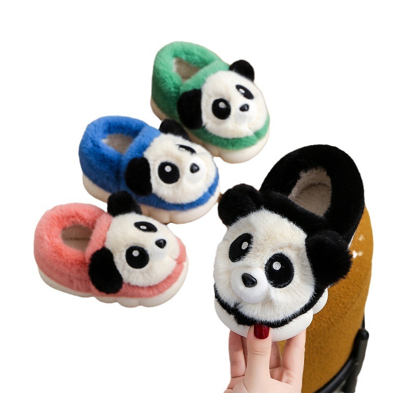 Autumn and winter bag heel cotton slippers anti slip home children's cotton shoes, warm shoes for boys and girls, cute baby plush cotton shoes