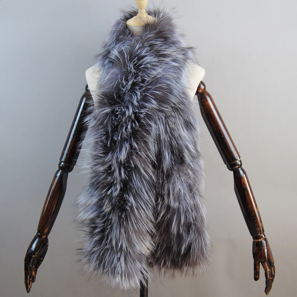 High quality womens real fox fur scarf long warm and soft knitted real fox fur shawl bag natural fox fur Pashmina scarf 241017