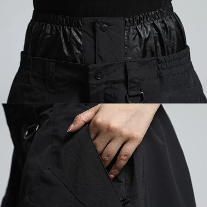 Men Jumpsuit Winter Outdoor Snow Trousers Women Loose Snowboard Wear Waterproof Windproof Skiing Pants Warm Female Ski Clothes 241010
