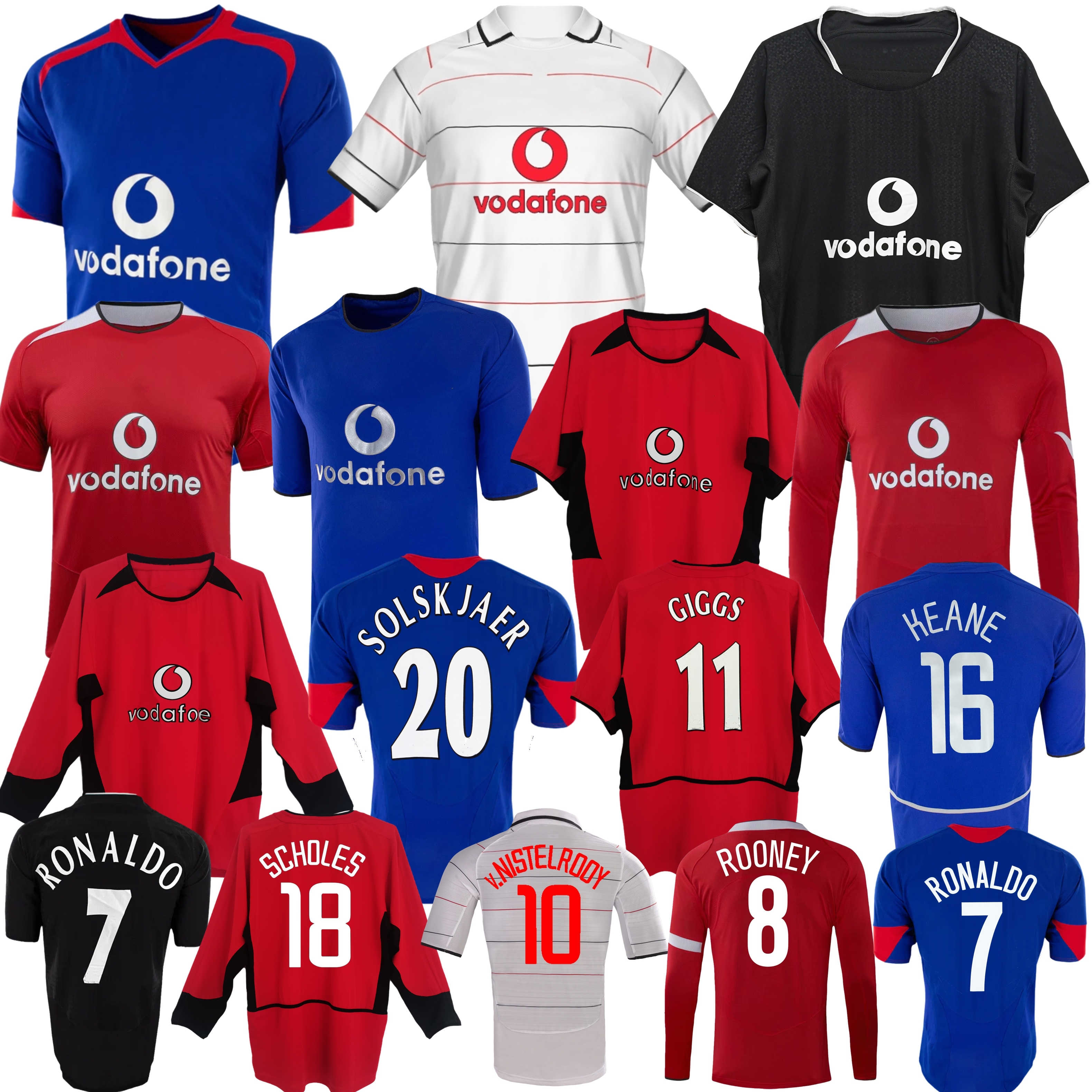 2002 2004 2006 Scholes Ronaldo retro soccer jerseys Rooney Giggs van Nistelrooy VERON Classic Vintage Charlton united football shirt