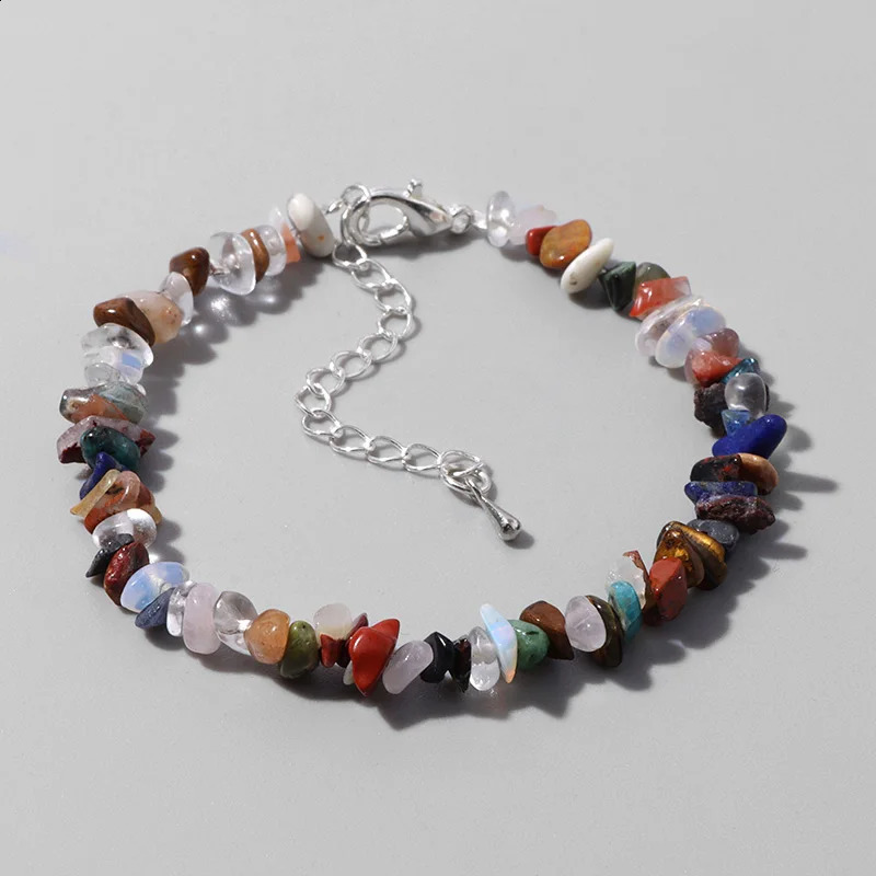 Natural Quartz Crystal Bracelet Irregular Natural Stone Bead Chip Jewelry Crystal Aquarium Citric Acid Bracelet 241018
