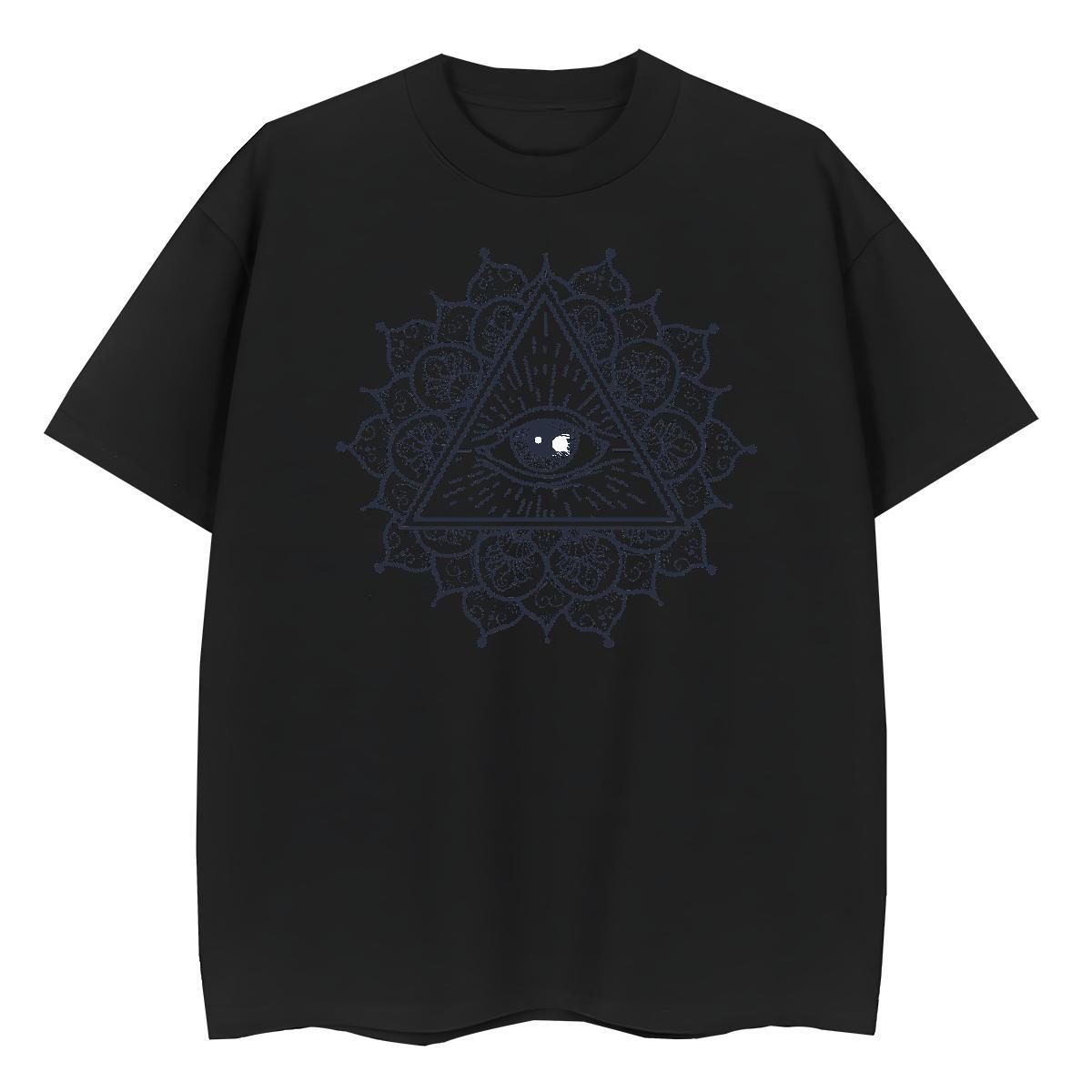 Casual New T-Shirts for Women 100% Cotton 230g Crew Neck Summer Casual eye of the devil Tshirt for Man Woman Female Anime Print Top Tees