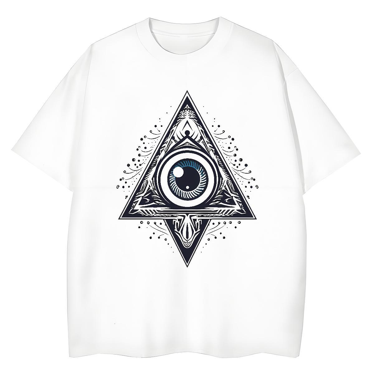 TOP Quality T-Shirts 230g Pure Cotton O-Neck Short Sleeve Street Wear eye of the devil Couples T Shirts High quality Cartoon Printing L-4XL Top Shirts