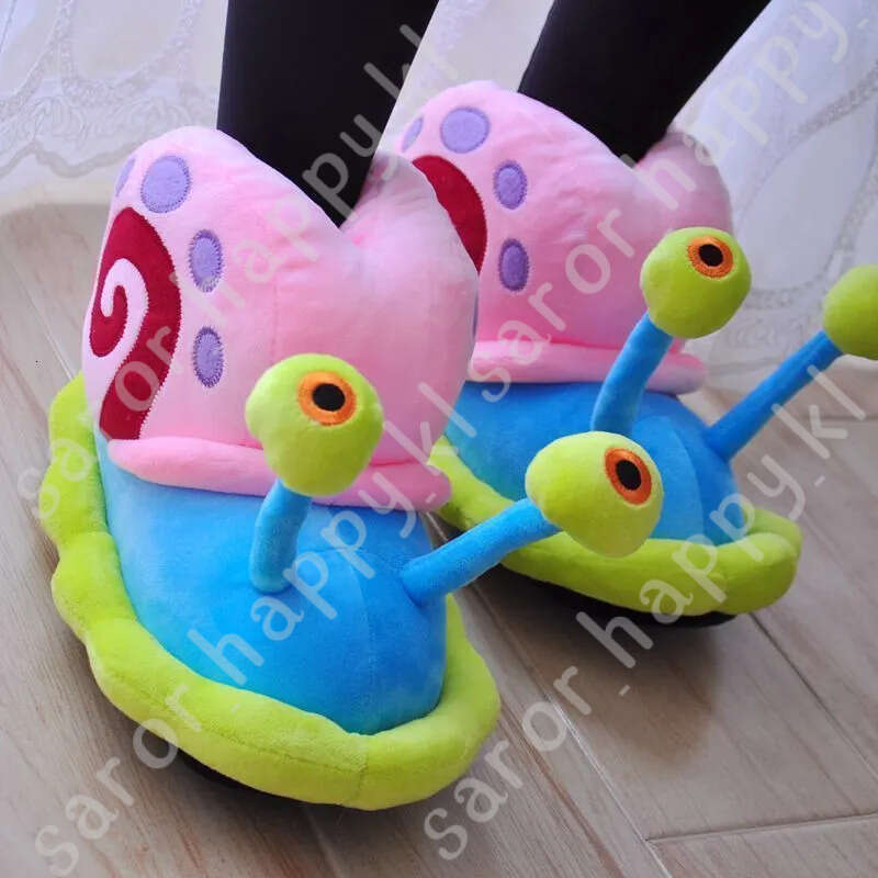 2022 Cartoon Slippers Women Funny Cute Snail Home Plush Shoes Indoor Cozy Flat Slides Furry Warm Winter Slipper Girl Flip Flop 353