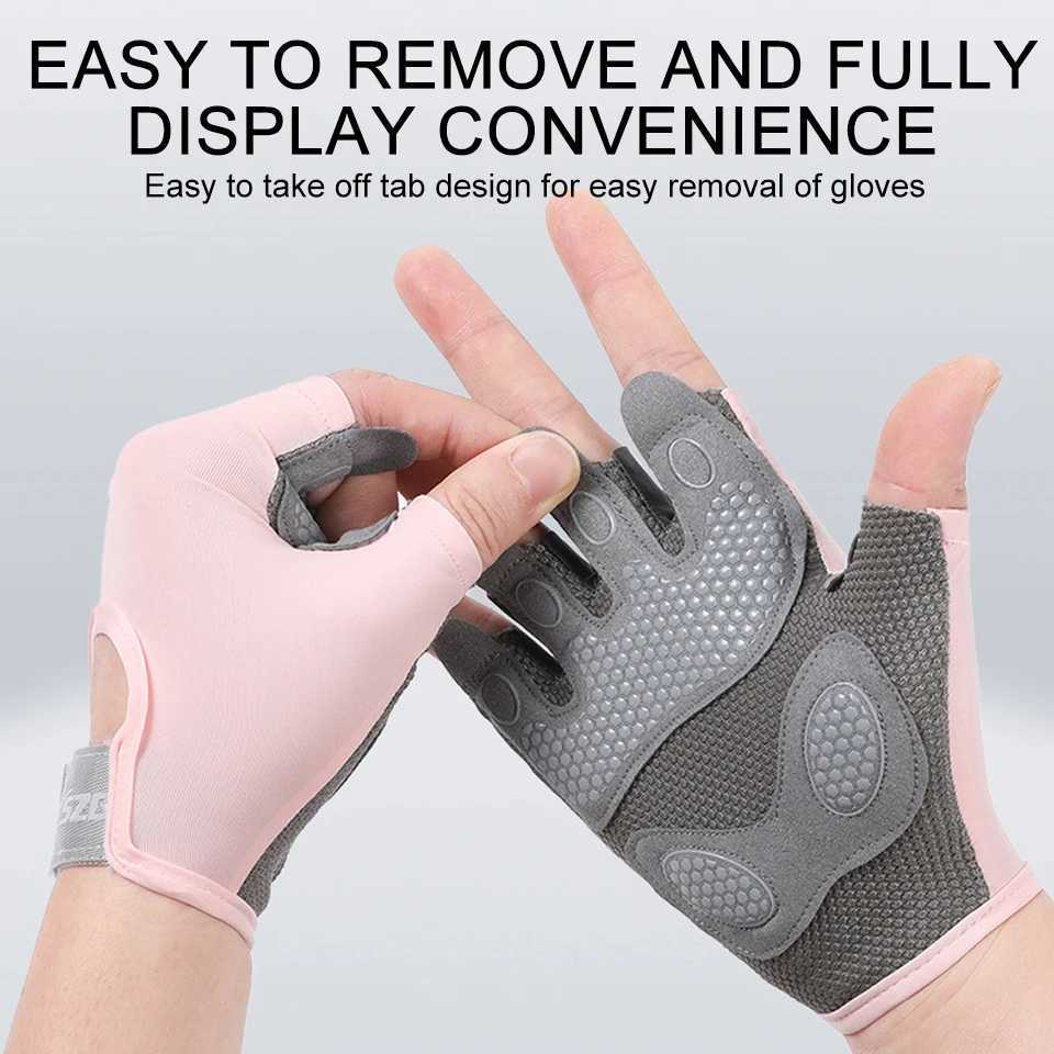 Fitn gloves for women non slip breathable shock-absorbing half finger sports bike yoga dumbbell weightlifting gloves unisex versionW241018