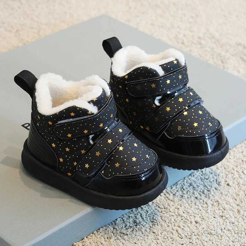 Boots Winter baby girl boy snow boots baby toddler shoes warm plush childrens outdoor ankle boots soft sole anti slip childrens shoes H241018