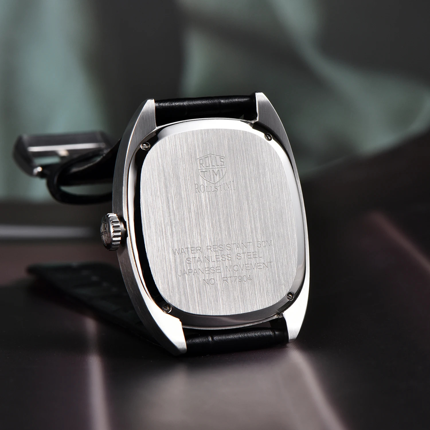 RollsTimi Mens Watch y Quartz Stainless Steel Waterproof Sports Leather Gift Reloj Hombre 241009