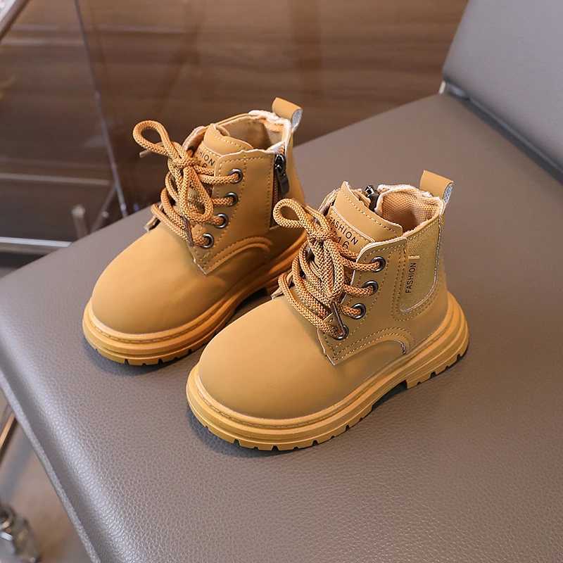 Boots New Spring Autumn Kids Boots for Boys Round-toe Causal Children Ankle Boots Fashion Simple Girls Thick Bot School Black Boots H241018