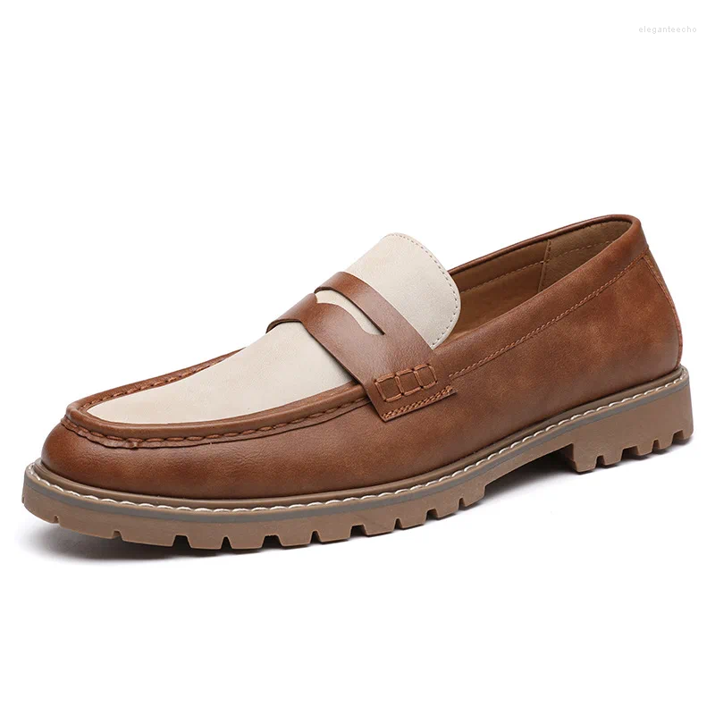 Dress hot Shoes Designer Men Pointed Two-tone Patchwork Slip On Gentleman Wedding Homecoming Flats Casual Loafer atos Hombre