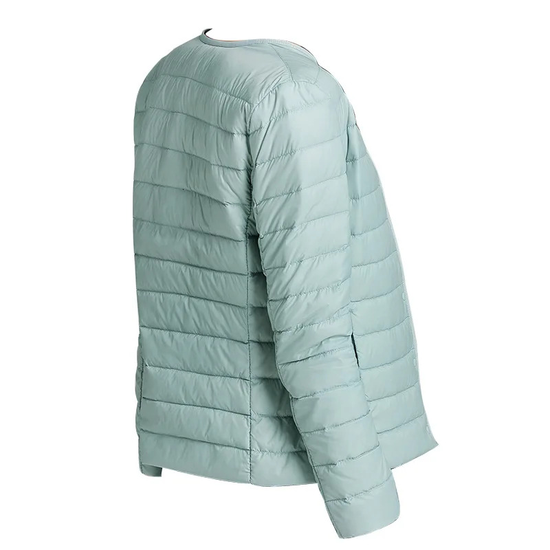 Women Er Duck Down Jacket O-Neck Variable V-Neck 2024 New Female Winter Keep Warm Collarless Ultralight Quilted Puffer Coat
