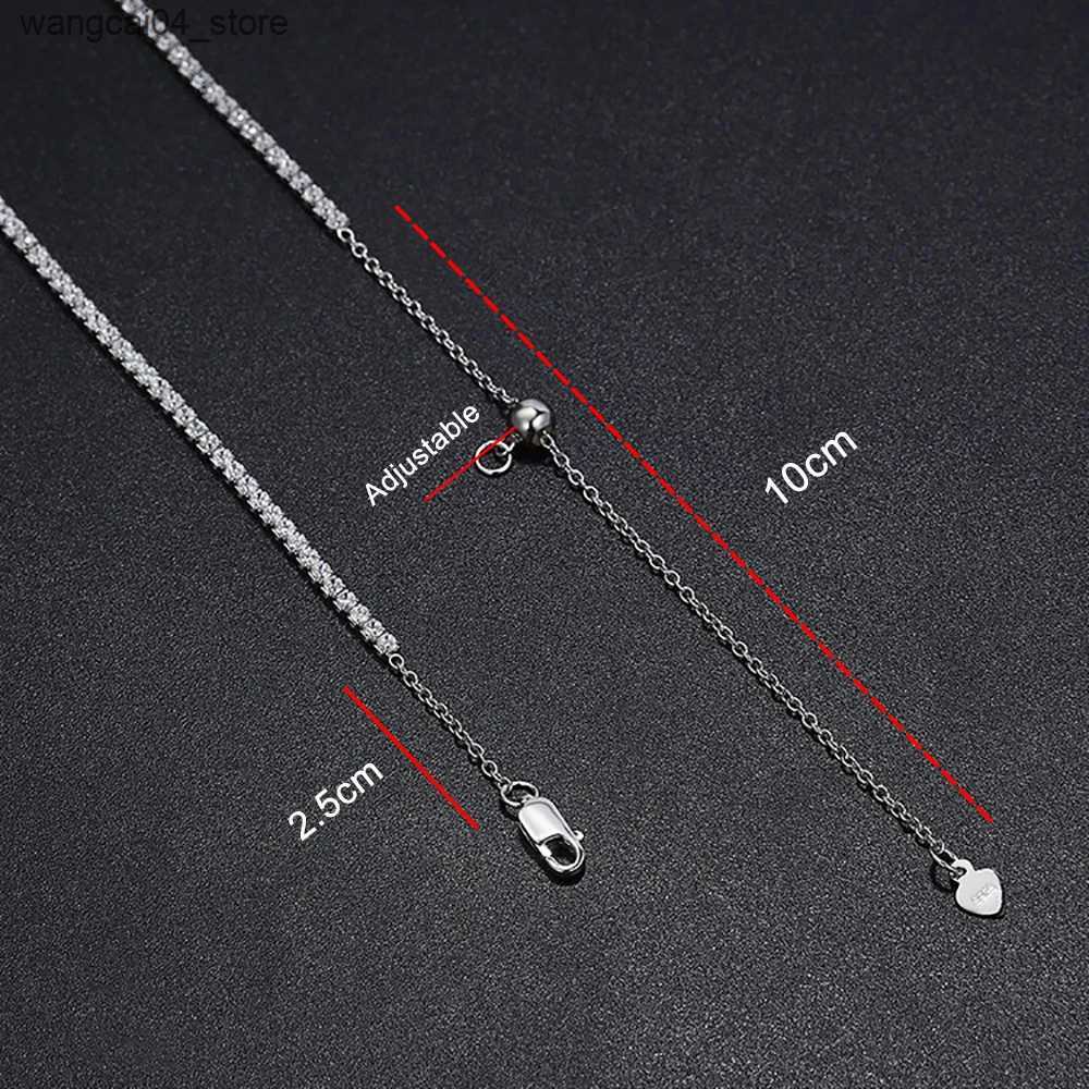 Chokers Serenity D Color 2mm all silica tennis necklace for women S925 silver necklace Clavicle chain plated 18K exquisite jewelry H25417 - view 5
