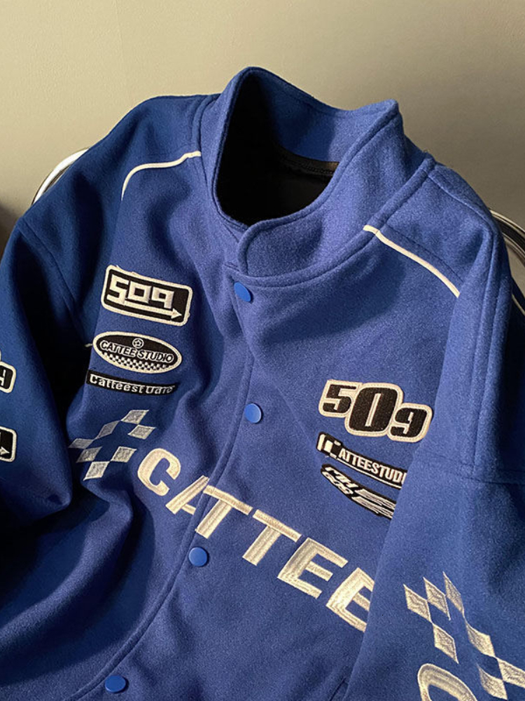 Gmiixder 2022 Hip-Hop Racing Spring Autumn Casual High Street Bomber Jacket Motorcycle Embroidered Baseball Uniform Coat