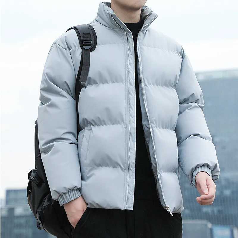UHYTGF 4XL Couple Parkas Jackets Male Zipper Stand Collar Down Cotton Winter Coat Mens Casual Warm Youth Men Short Overcoat 229 LX241018