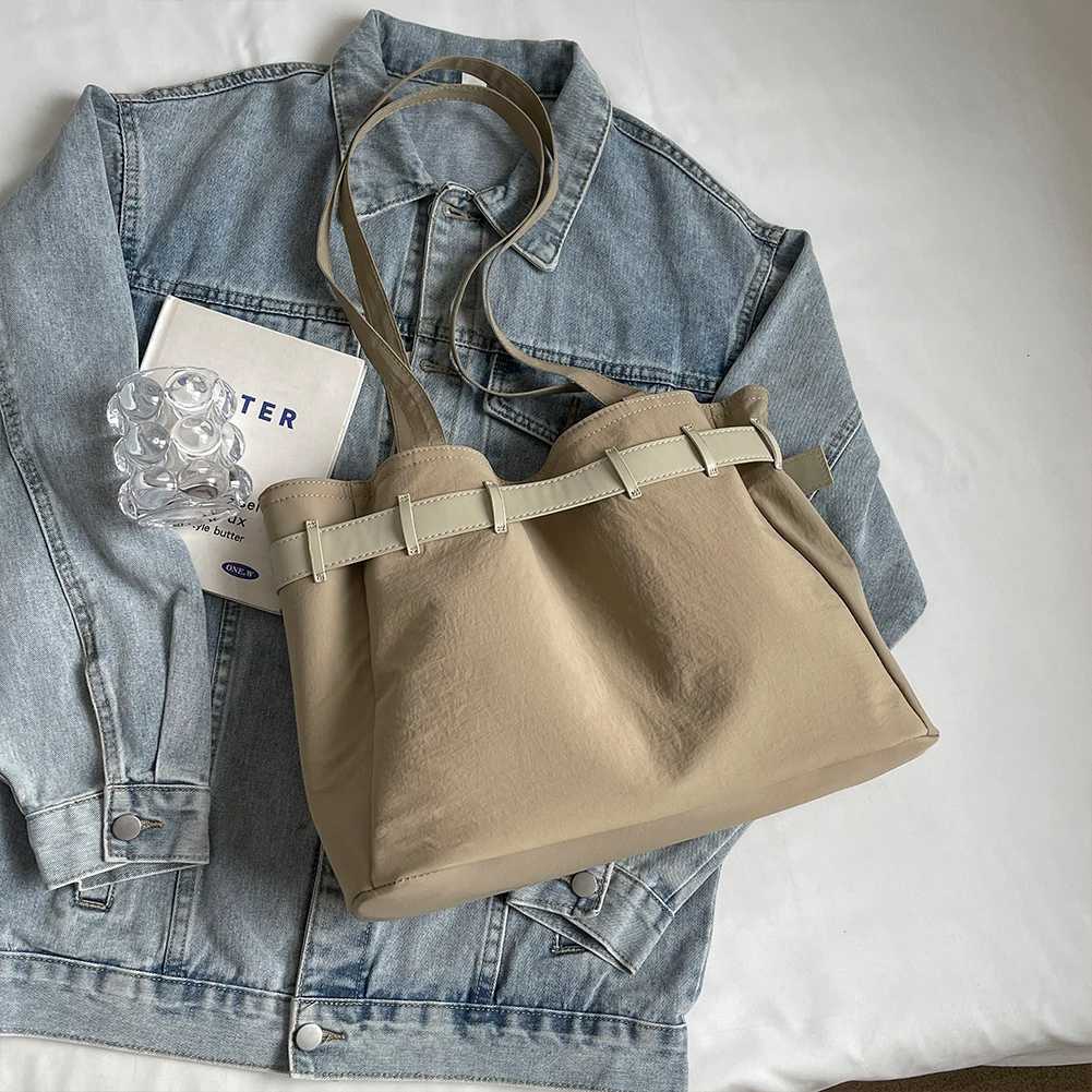 Ladies Tote Bag with Inner Pockets Nylon Shoulder Belt Buckle Hobo Daily Shopping Work 241018