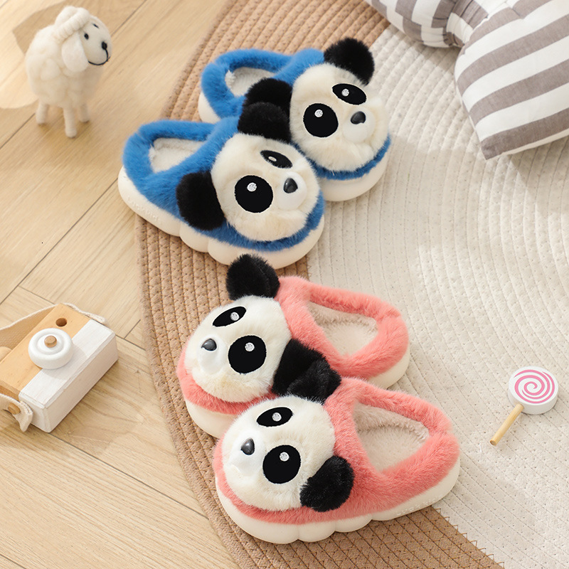 Autumn and winter bag heel cotton slippers anti slip home children's cotton shoes, warm shoes for boys and girls, cute baby plush cotton shoes