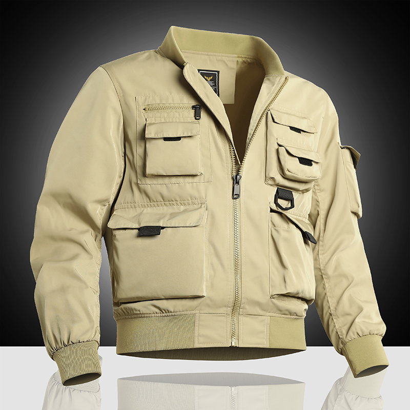 Spring And Autumn Japanese Functional Multi Pocket Outdoor American Retro Work Suit Flight Loose Baseball Uniform Jacket