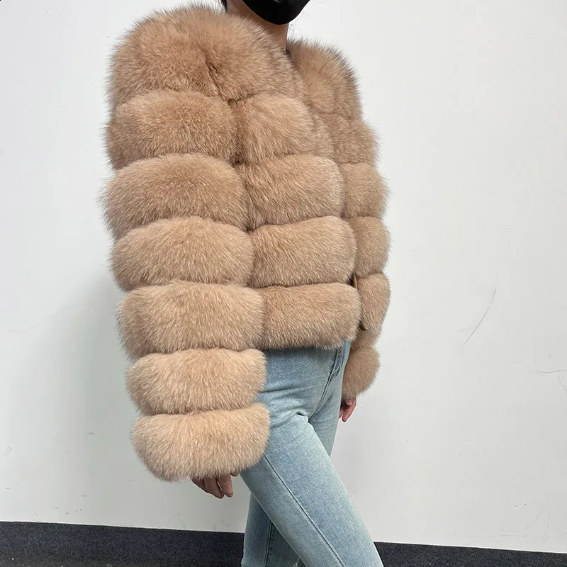 2024 Natural Real Fox Fur Coat Women Winter Warm Fur Jacket Detachable Long Sleeve Female Vest Furry Coats clothing 241017