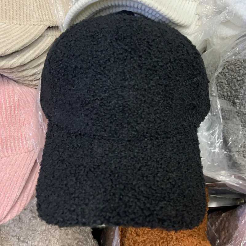 Outdoor Hats Winter Warm Lamb Fleece Thicken Baseball Cap Women Girls Solid Snapback Adjustable Hip-Hop HatX241018