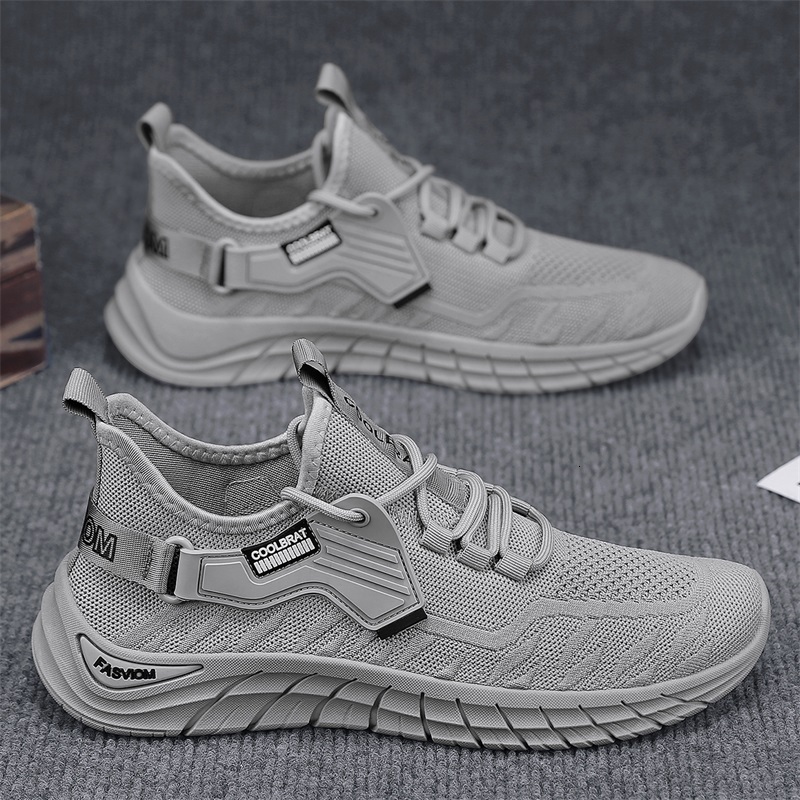 New Men Casual Sport Running Sneakers Flying Woven Fashion Trend Board Comfort Skateboard Shoes Ddmythur