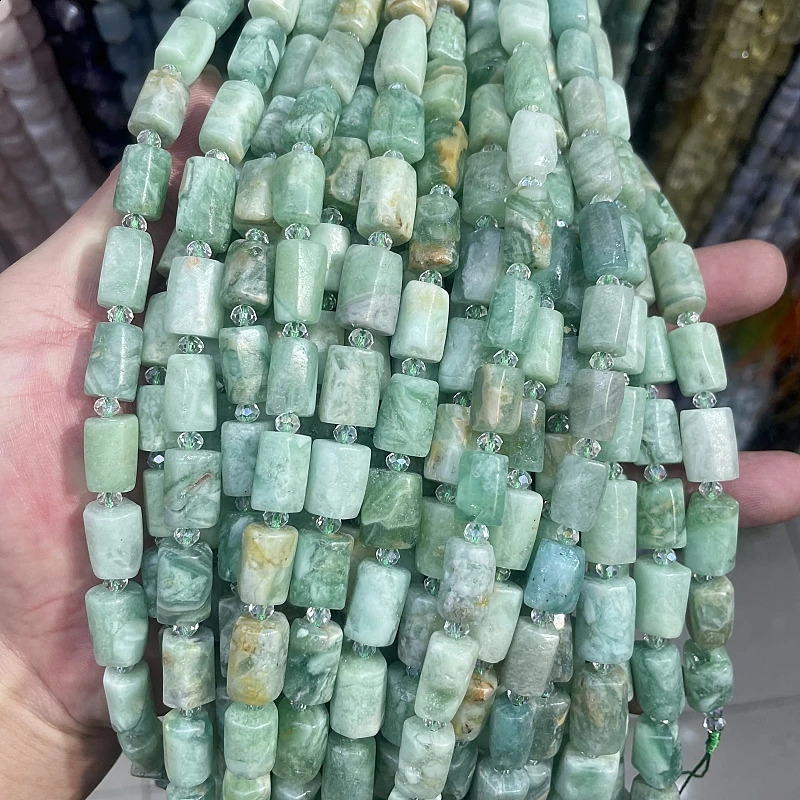 Natural aquamarine citric acid column IRREGULAR loose bead DIY bracelet necklace used for jewelry making accessories 241017