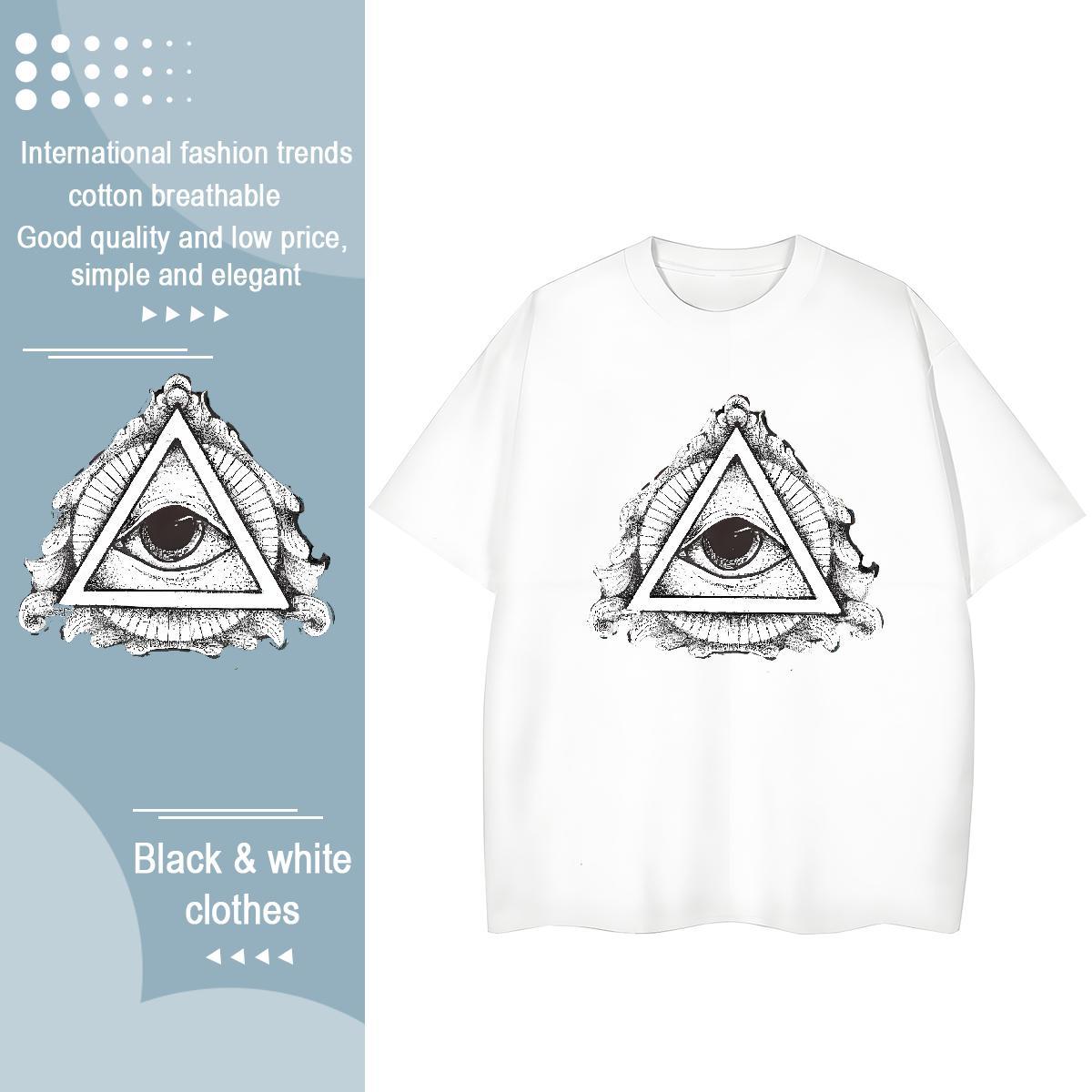 Custom Women T Shirts 100% Cotton 230g Crew Neck Hip Hop eye of the devil Women Tees Comfortable Cartoon Printing L-4XL Tshirts