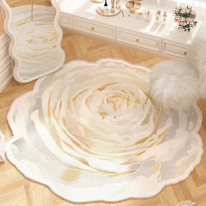 Floral shaped wardrobe floor mat large area carpet bedroom thick dress carpet Nordic living room decoration plush carpet 241017 M260207 - view 3