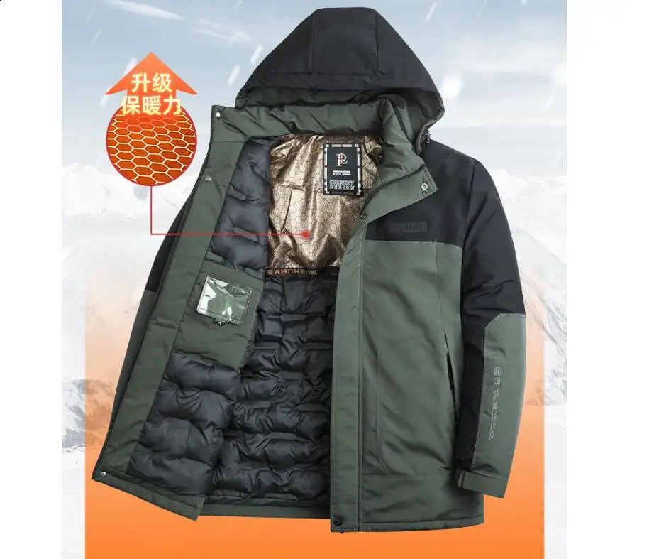 Long sleeved hoodie to keep warm in winter Parkas mens functional casual high-quality business jacket 241007