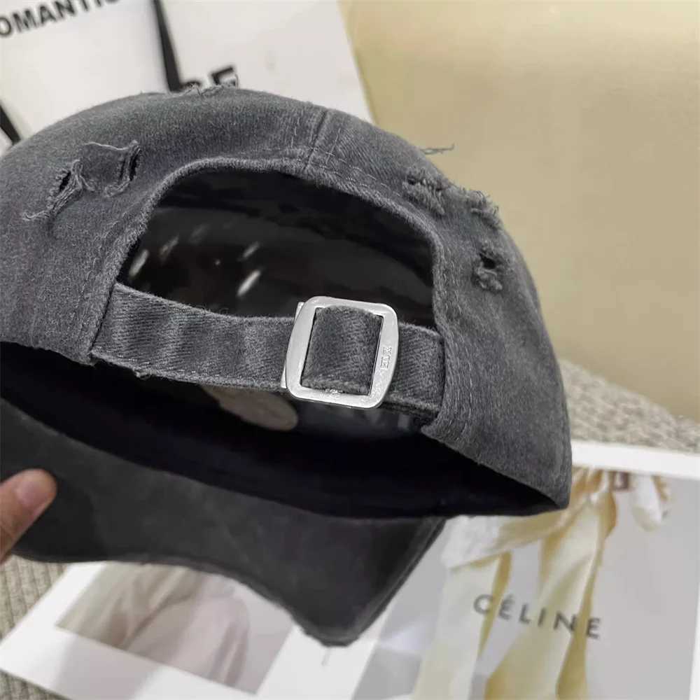 Korean Version Letter Embroidery Baseball Hat For Unisex Wash Soft Top Trend Dilapidated Sunshade Outdoor Versatile Peaked CapX241018