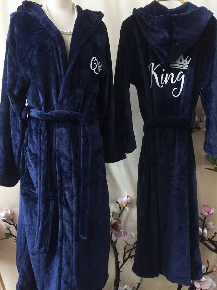 Personalization Hooded Bathrobe for Couples Custom Winter Hooded Bathrobes Wedding Husband Wife Gift Customized Bath Robes 2023XJ241018