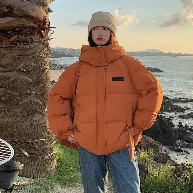 Winter Coat Women Clothing Trend Warmth Thick Puffer Jackets Parkas Bread Hooded Long Sleeve Outerwear Loose Tops 241018
