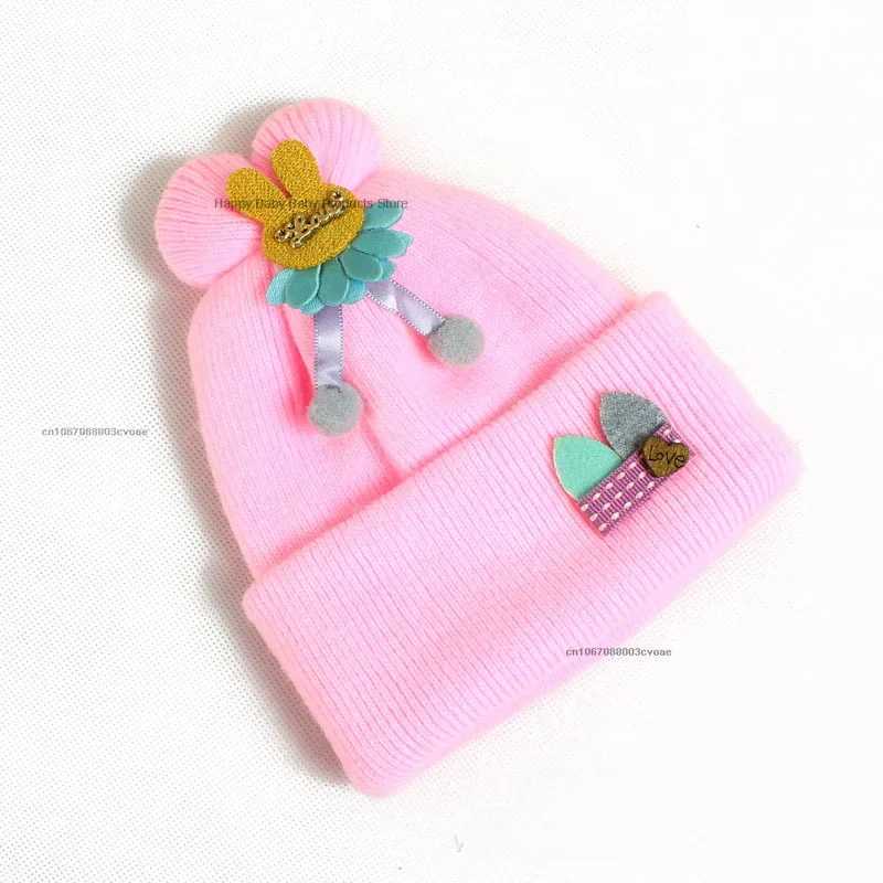 Cotton Newborn Baby Cashmere Fetal Cap Autumn Winter Girl Boy Woolen Hats Cute Bunny Warm Caps for Kids 0-6Month LX241018