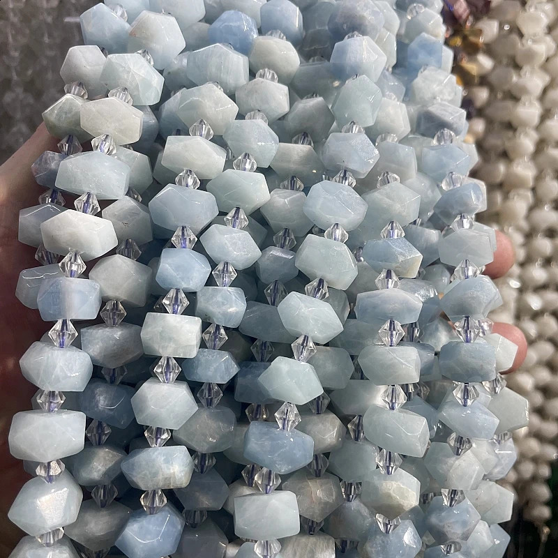 Natural sea blue gemstone Labrador 8-10X12-15mm pine bead DIY earrings necklace bracelet natural gemstone jewelry making 241017