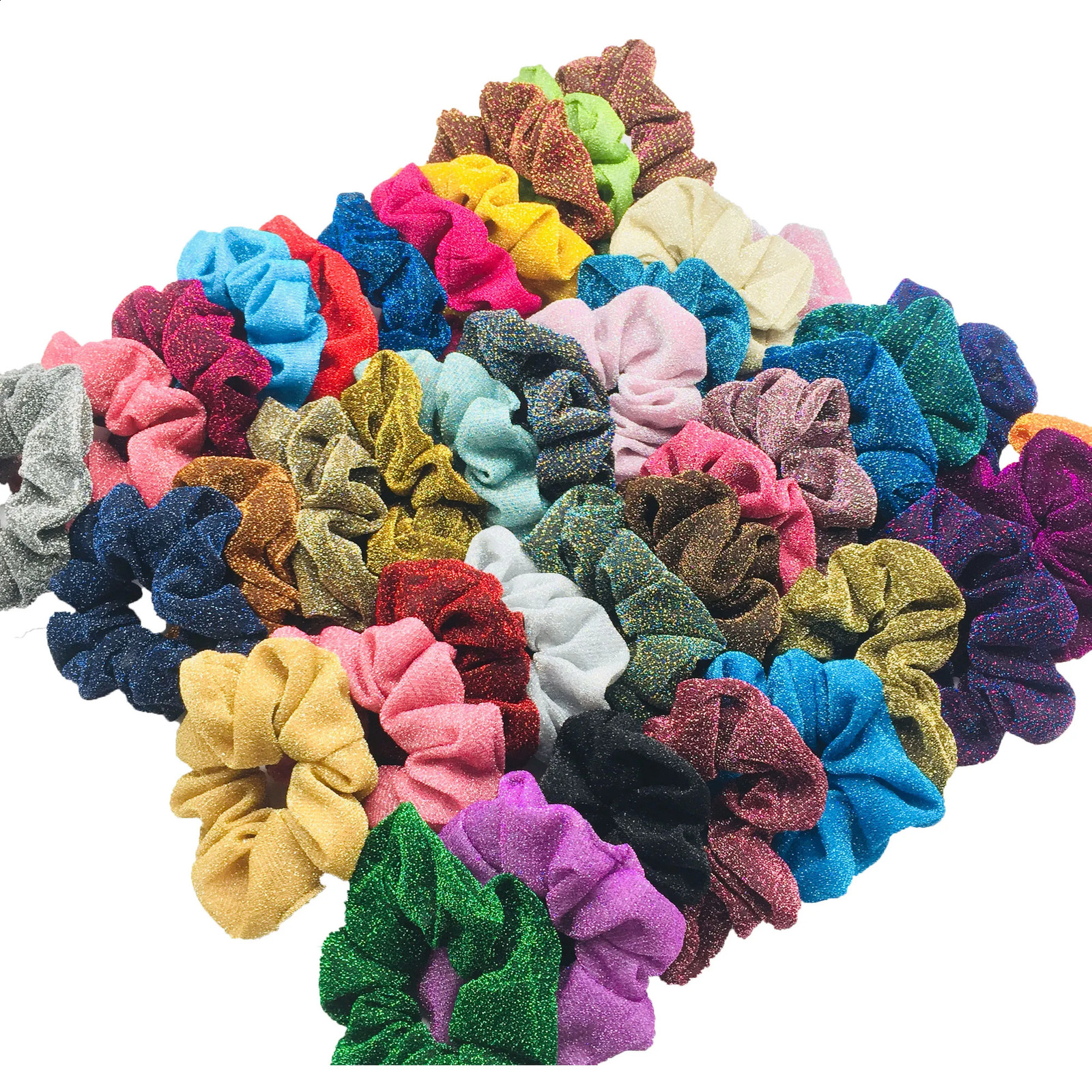 50 pieces/40/30/20 hair screw package satin elastic velvet with screws tie chiffon womens accessories organic Christmas 241018