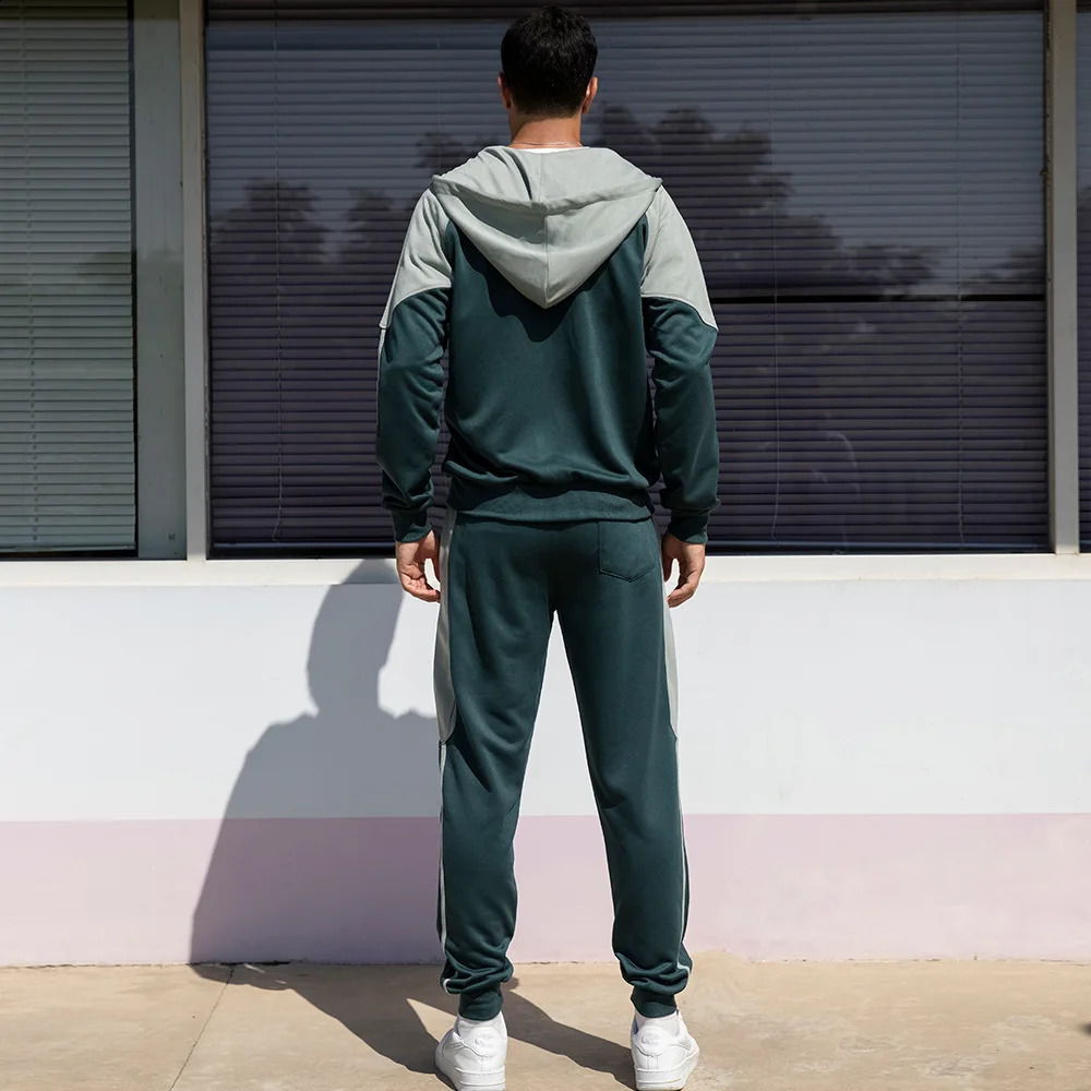 US Size Sportswear Men Tracksuit Two Pieces Set Male Fashion Hooded Mens Autumn HoodiesPants Man Sweat Suit Streetwear 241017