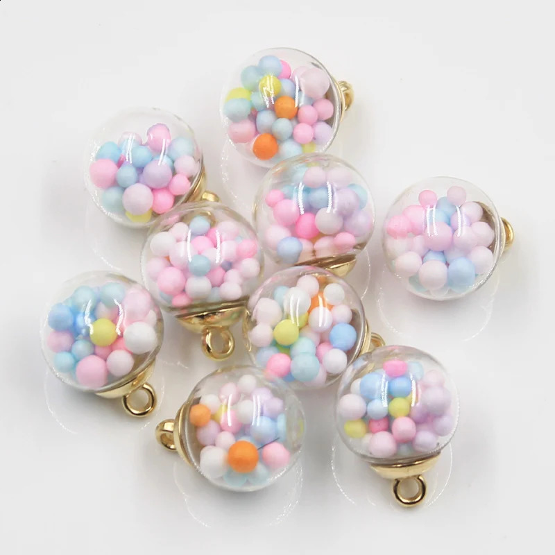 20pcs Charms Bubble Foam Transparent Glass Ball 16mm Pendants Crafts Making Findings Handmade Jewelry DIY for Earrings Necklace 241010