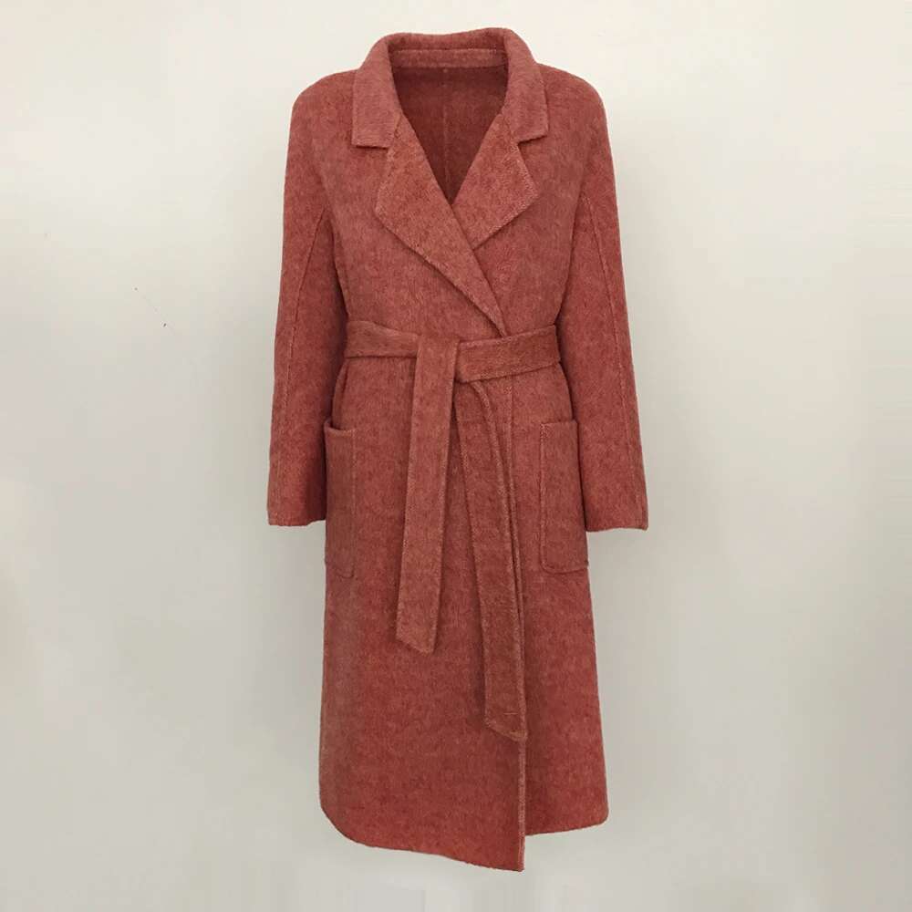 European Long Loose Wool Jacket Female Casual Fashion Office Lady 2024 Autumn Winter New Double-Sided Cashmere Coat Women