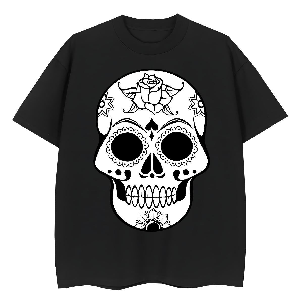 New Arrival T-Shirts 230g Cotton Breathable Hip Hop skull Woman Tshirt Brand Black Oversized Tops Tees