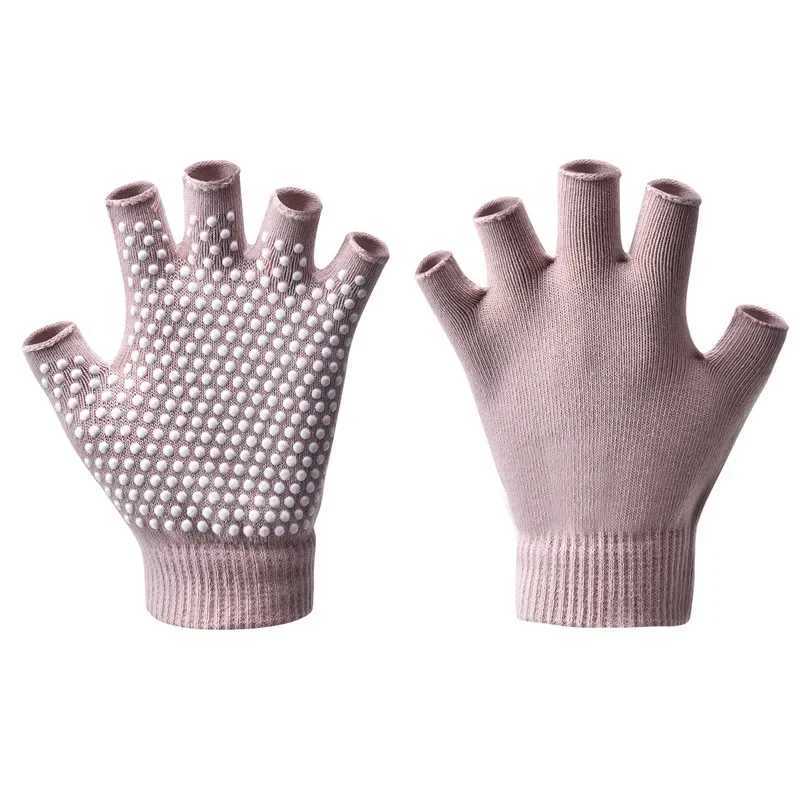 Womens Half Finger Gloves Warm and Anti slip Yoga Gloves Pilates Indoor Dance Fitness Training Open Finger Yoga Auxiliary GlovesW241018