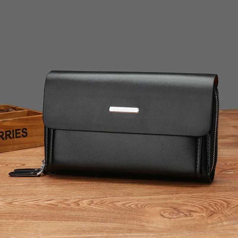 Mens luxury clutch bag PU leather bag zipper long wallet passport holder phone bag porter accessories bag mens briefcase Z241018