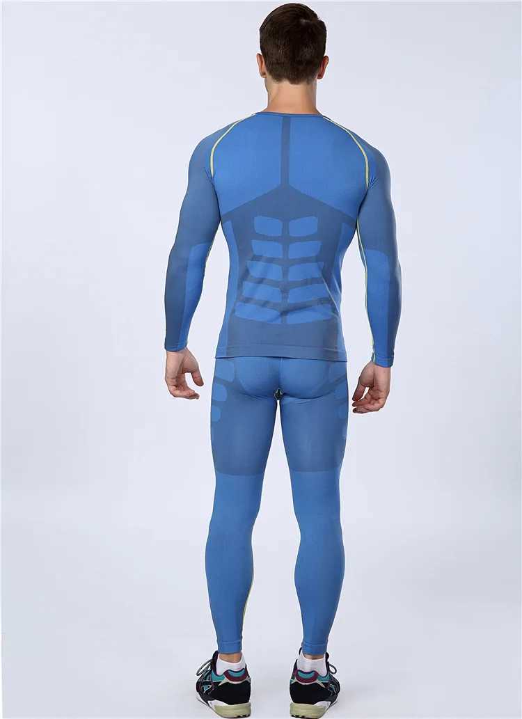 Men's Thermal Underwear 2019 Fitness Set Mens Hot Underwear Fitness Clothes Mens Top Tight Clothes Y2410186GD9