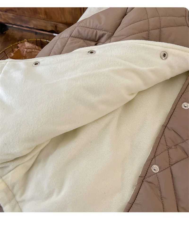 Childrens apron cotton coat winter autumn solid thick warm jacket boys and girls sports jacket 3-10Y childrens casual quilted jacket M241018